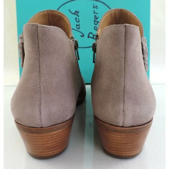 Women's Shoes Jack Rogers PEYTON Side Zip Ankle Boots Booties Light Grey Size 10