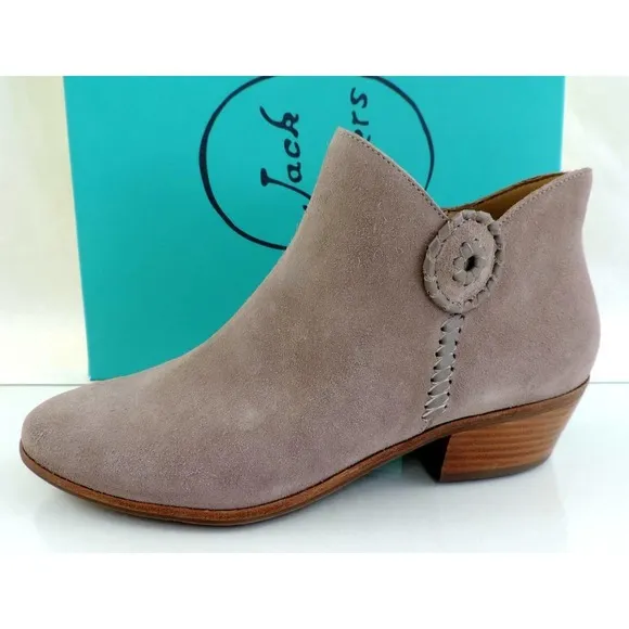 Women's Shoes Jack Rogers PEYTON Side Zip Ankle Boots Booties Light Grey Size 10