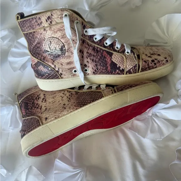 Women's Snake Print High-Top Sneakers