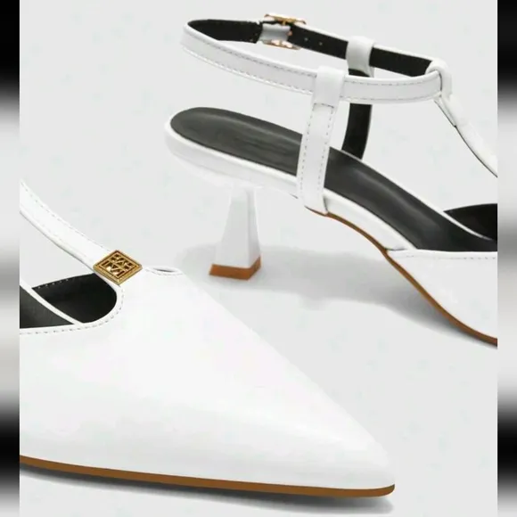 Women's T-Strap Pointed Toe Mid Heel Sandals,Elegant Lady-Like Vintage Pumps