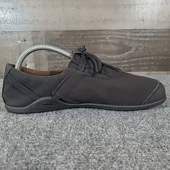 Xero Hana Mens 9 Shoes Black Hemp Canvas Minimalist Barefoot Sneakers Lace Up