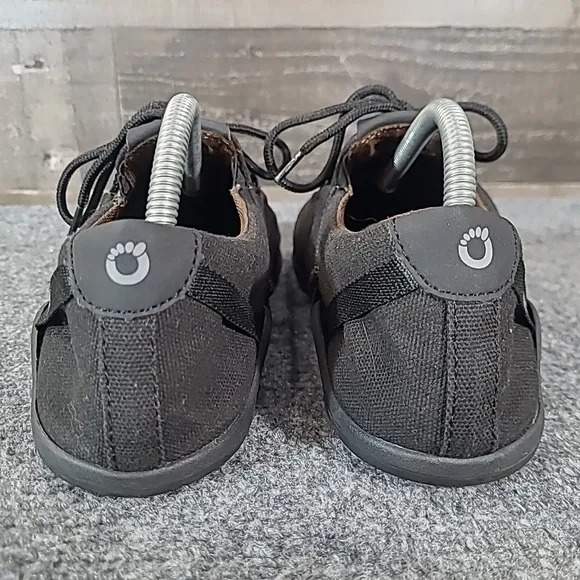 Xero Hana Mens 9 Shoes Black Hemp Canvas Minimalist Barefoot Sneakers Lace Up