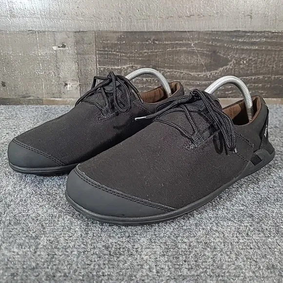 Xero Hana Mens 9 Shoes Black Hemp Canvas Minimalist Barefoot Sneakers Lace Up