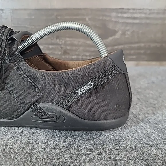 Xero Hana Mens 9 Shoes Black Hemp Canvas Minimalist Barefoot Sneakers Lace Up