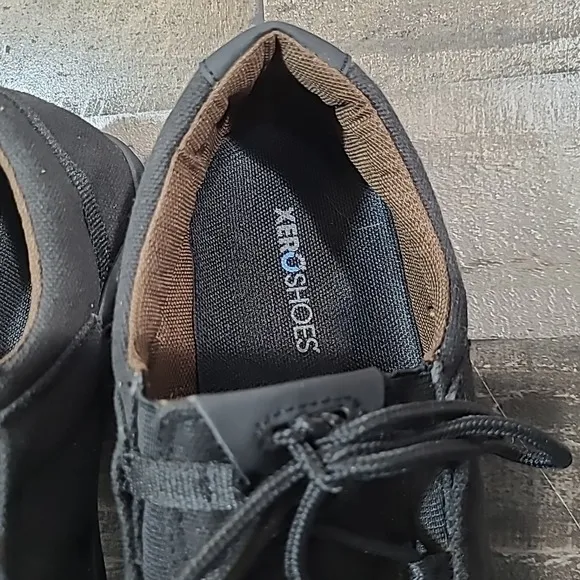 Xero Hana Mens 9 Shoes Black Hemp Canvas Minimalist Barefoot Sneakers Lace Up