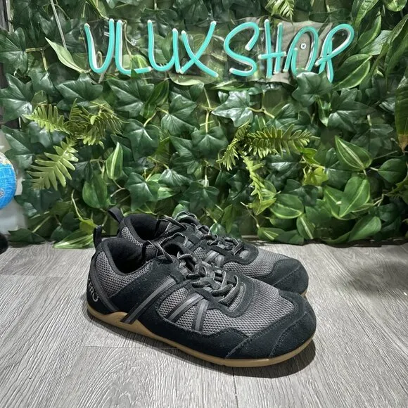 XERO Prio Suede Minimalist Barefoot Women's Athletic Running Shoes 8 Black Gum
