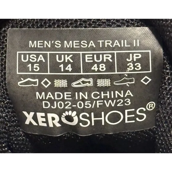 XERO SHOES Mens Barefoot Running Sneakers Mesa Trail Sz 15 Moab Red Minimalist