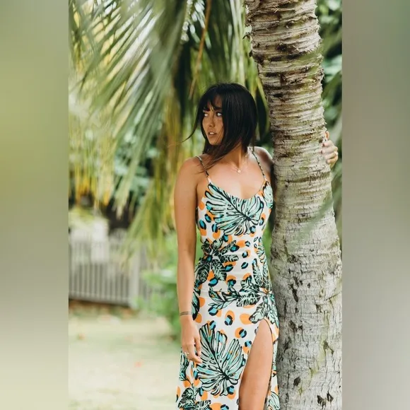 Xix palms Havana slit midi dress