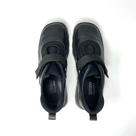 Y2K Bravo by Browns Prada Lug Square Toe Chunky Mary Jane Leather Shoes EU 38