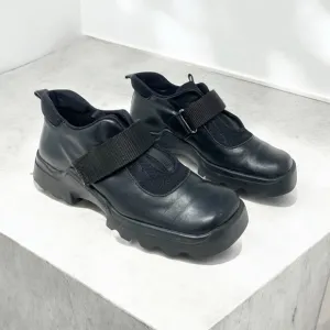 Y2K Bravo by Browns Prada Lug Square Toe Chunky Mary Jane Leather Shoes EU 38