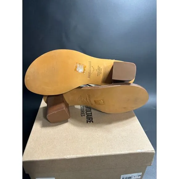 Zadig &amp; Voltaire Cecilia Caprese Wrinkle Leather Sandals in‎ Gold Size EU41/US10