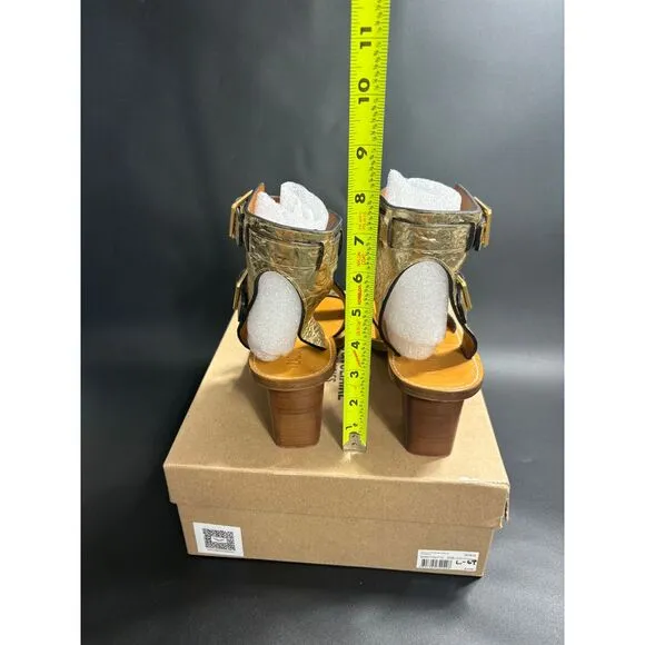 Zadig &amp; Voltaire Cecilia Caprese Wrinkle Leather Sandals in‎ Gold Size EU41/US10