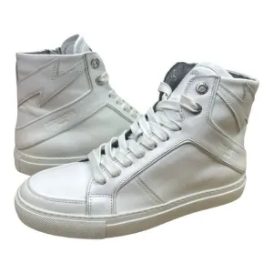 Zadig &amp; Voltaire Women’s size 39 White Flash Leather High Top Sneakers Shoes