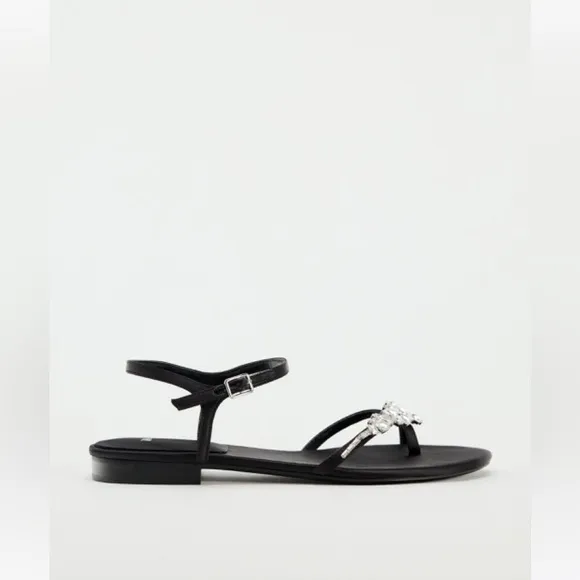 ZARA EMBELLISHED FLAT SANDALS