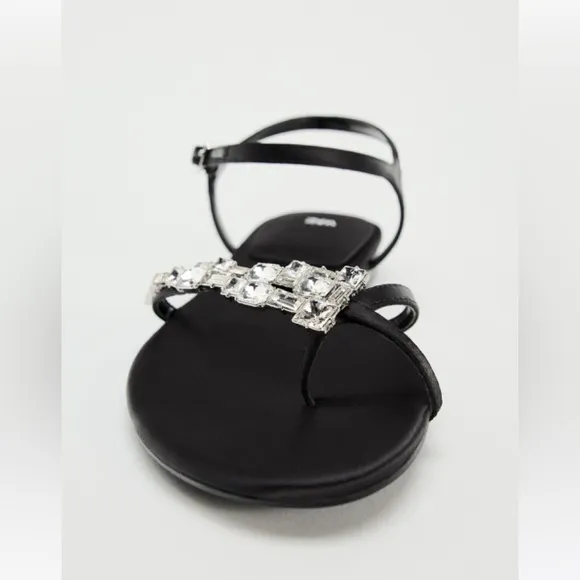 ZARA EMBELLISHED FLAT SANDALS
