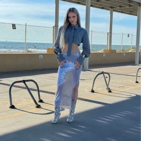 Zara Sequin Midi Skirt 7901/863