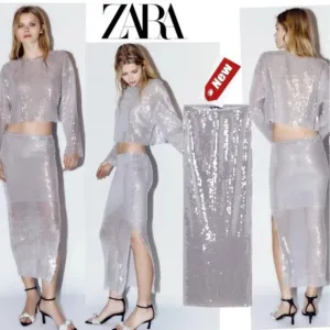 Zara Sequin Midi Skirt 7901/863