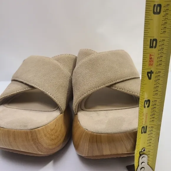 ZARA SPLIT SUEDE SANDALS SAND BROWN SIZE 5 | 3602/110