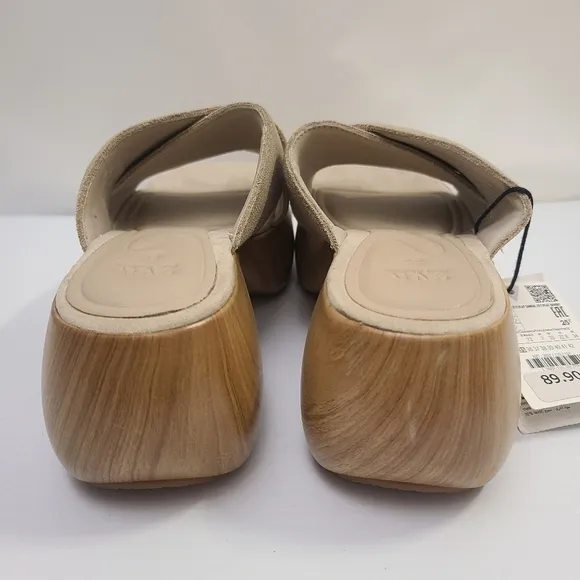ZARA SPLIT SUEDE SANDALS SAND BROWN SIZE 5 | 3602/110