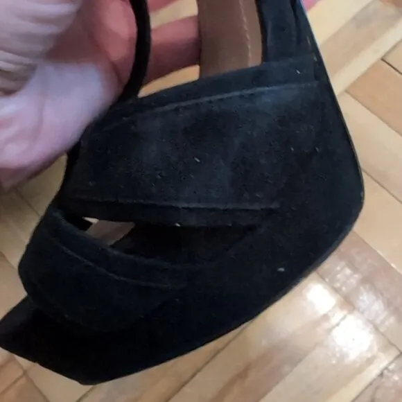 Zara suede platform 5&quot; heel T strap sandals size 38
