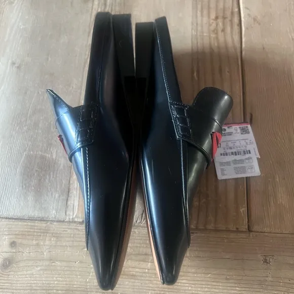 Zara woman’s Black and Red  mule Loafers shoes