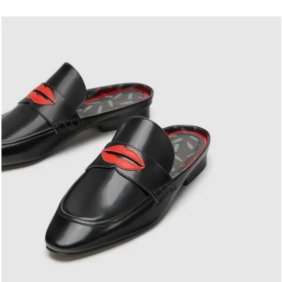 Zara woman’s Black and Red  mule Loafers shoes