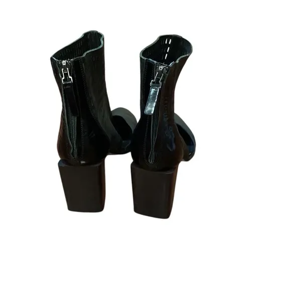 Zero Maria Cornejo Black Perforated Leather Shoes EU 39 wooden Clog Heel