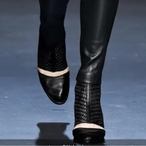 Zero Maria Cornejo Black Perforated Leather Shoes EU 39 wooden Clog Heel